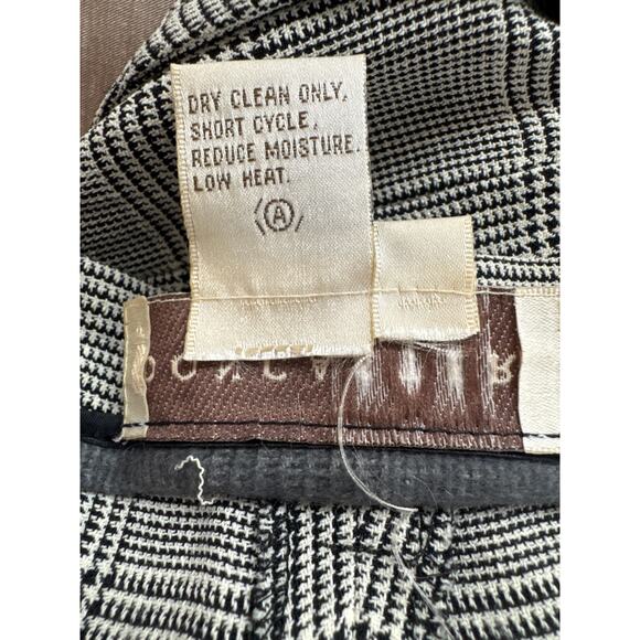 Doncaster Vintage Houndstooth Plaid Straight Leg Pleated Pants Women Size 12 - Picture 7 of 9